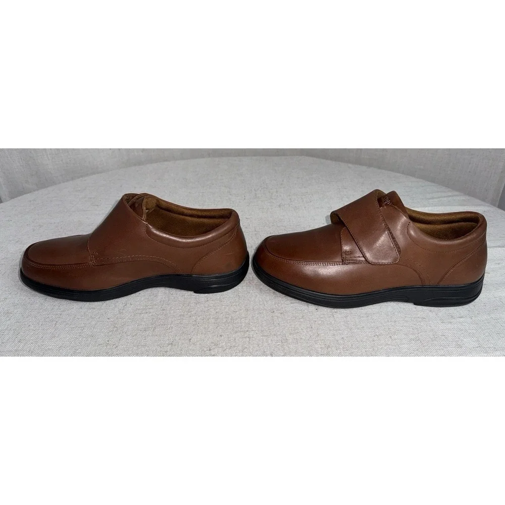 Anodyne No 28 Men's Casual Oxford Dress Shoes Brown 9.5 Extra‎ Wide XW Hook Loop